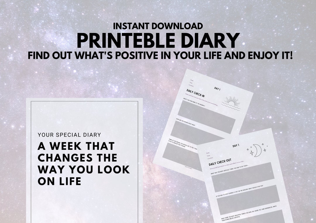 Printable Diary, Instant Download - Etsy