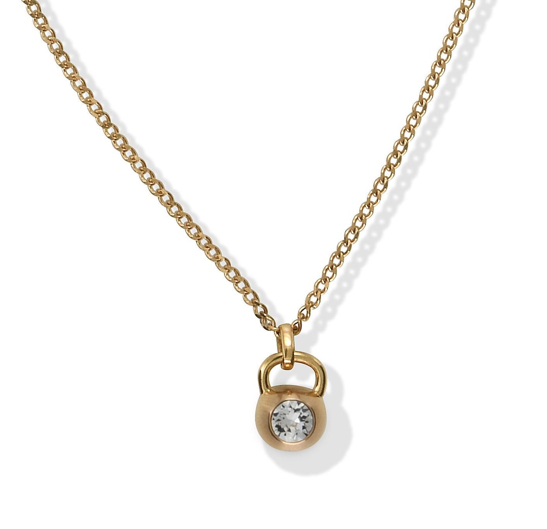 18k Gold Stainless Steel Kettlebell Necklace Fitness Jewelry