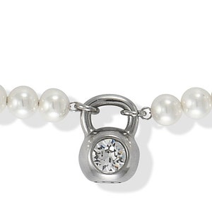 Pearl & Stainless Steel Kettlebell Necklace - Fitness Jewelry - Personalized Necklace - Custom Gift - Gym Jewelry - Crossfit Jewelry