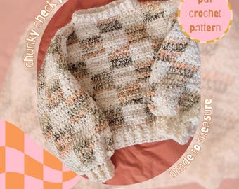 Maglione a quadri grossi: schema per maglione all'uncinetto (PDF)