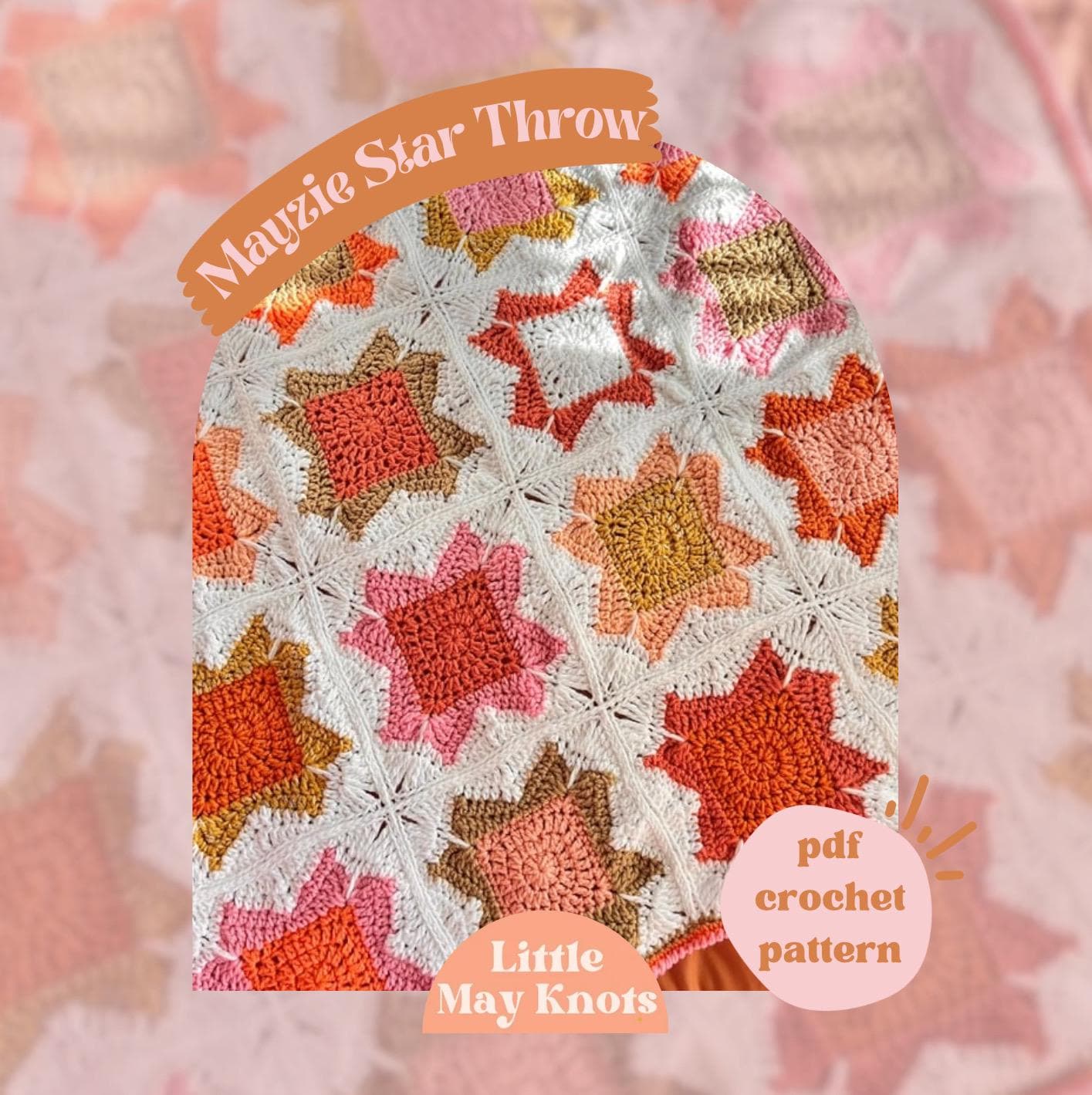 38 Beautiful Crochet Quilt Patterns You Will Want to Make 26 Mayzie Star Throw: Quilt Style Crochet Blanket