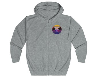 TriangleRAD Sunset Logo (preto) Moletom com capuz unissex com zíper completo