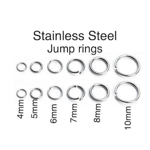 300 Pcs- 304 Stainless Steel Jump Rings, Non-Tarnishing Sturdy Stainless Steel Connectors, Jewelry making Supplies for DIY Handmade Jewelry