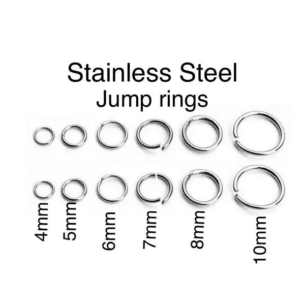 304 Stainless Steel Open Split Jump Rings,Non-Tarnishing Sturdy Stainless Steel Connectors, Jewelry making Supplies for DIY Handmade Jewelry