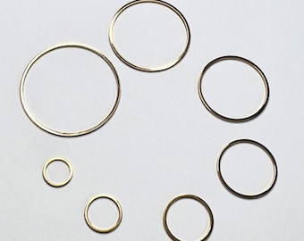 10Pcs- Stainless Steel Ring/ circle/ round Charm Connector Bezel, 18k PVD Gold plated, Earring findings, components, DIY jewelry making