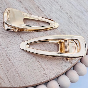 4 Pcs- Alligator hair clip blank, Barrettes and Clips, 20mm x 60mm, Imitation Gold Plated, Hair accessory, DIY Hair clip, Jewelry supplies