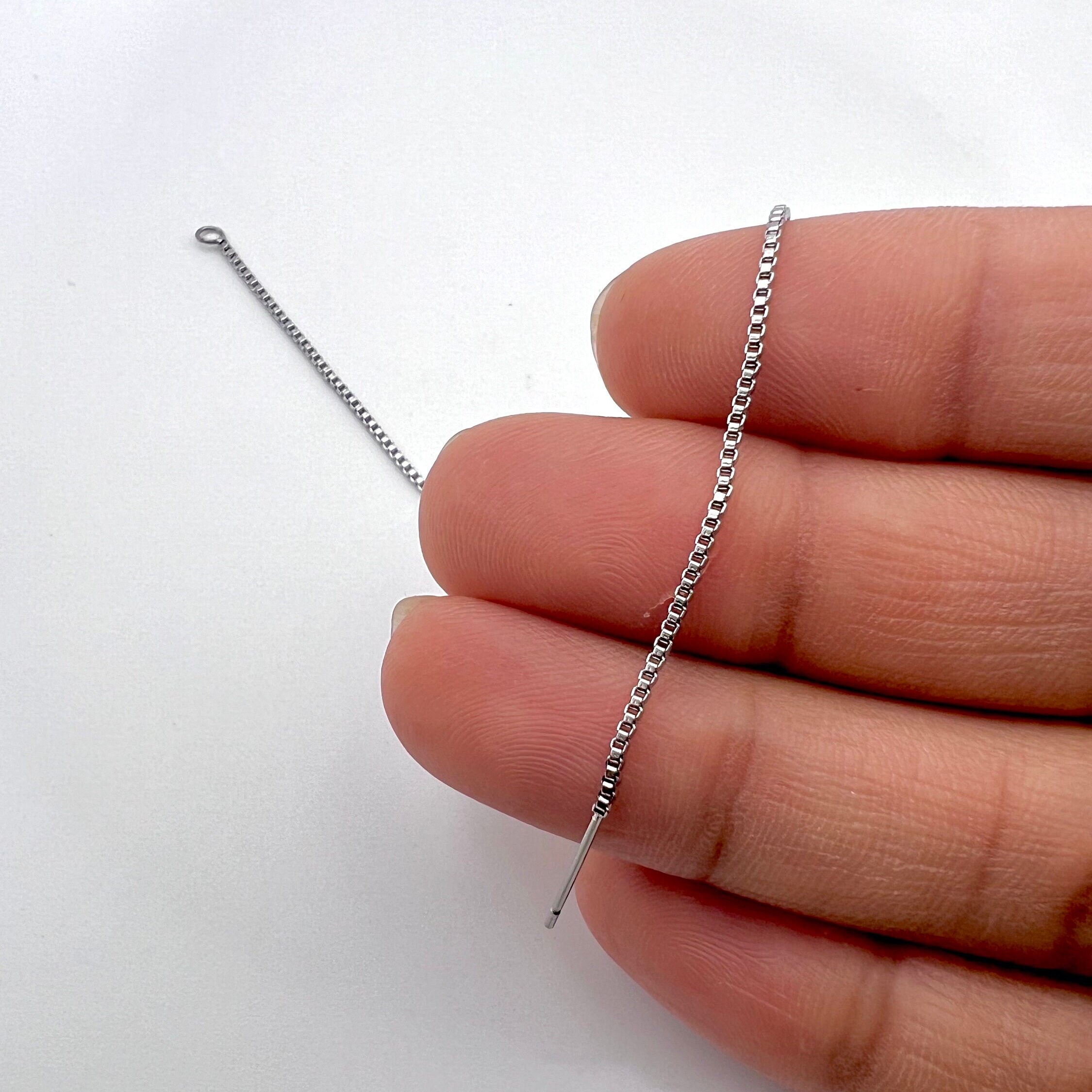 4 Pcs- 316L Surgical Stainless Steel Earring Threader Chain With Loop ...