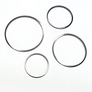 10 st - Rostfritt stål ring/cirkel/rund berlockkoppling, örhängesdetaljer, komponenter, gör-det-själv smyckestillverkning