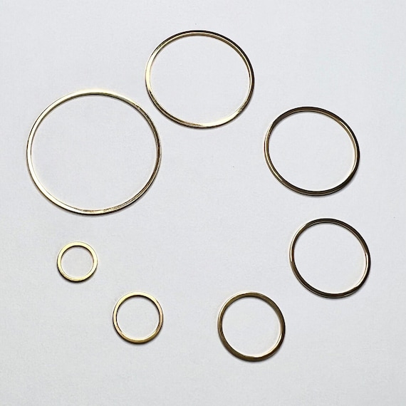 10Pcs- Stainless Steel Ring/ circle/ round Charm Connector Bezel, 18k PVD Gold plated, Earring findings, components, DIY jewelry making