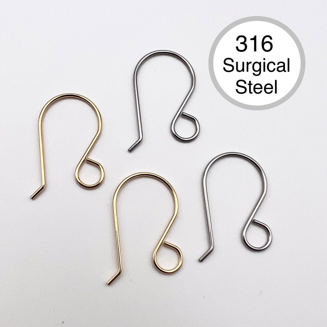 316 Surgical Grade Stainless Steel Earring Hooks With XL Loop Style A, No  Jumpring Needed, Fish Hook, Earring Finding, Jewelry Making Supply 