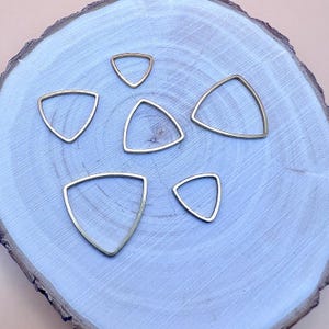 10Pcs- Stainless Steel Rounded Triangle Blank Charm Connector, 18k PVD Gold plated, Earring findings, 3 sizes available, jewelry making
