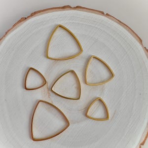 10Pcs- Stainless Steel Rounded Triangle Blank Charm Connector, 18k PVD Gold plated/ steel color, Earring findings, 3 sizes available, supply