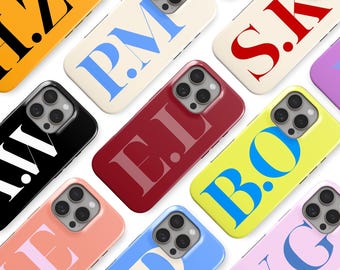 Custom Letter Phone Case Personalised Large Initial MagSafe Phone Cover Fit  for iPhone 17 Pro Max 16 Pro Max 15 14 13 12 11 Pro XS 8 Plus