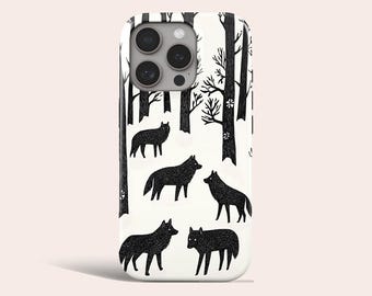 Funda para teléfono Winter Wolf Alpha Animal MagSafe compatible con iPhone 17 Pro Max, 16 Pro Max, 15, 14, 13 Pro, 12, 11 Pro, XS y 8 Plus.