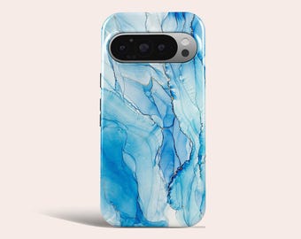 Blue Marble Phone Case Marble Phone Cover Fit for Google Pixel 11 Pro XL 10A 10 Pro 9A 9 Pro XL 8 8A 7A 7 Pro 6 Pro 6A