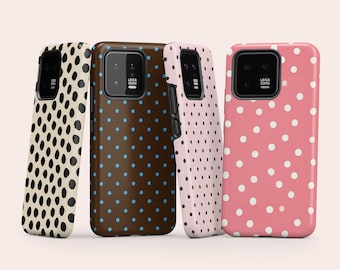 Custodia per telefono a pois marroni compatibile con Xiaomi 17 Pro Max 17 Ultra 15 Pro 14 Ultra 13 Pro 12 OnePlus 13