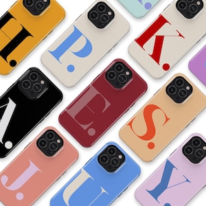Personalised Large Initial Phone Case Custom Letter MagSafe Phone Cover Fit for iPhone 17 Pro Max 16 Pro 15 Pro 14 11 Pro 12 13 Mini XS XR