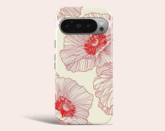Funda para teléfono con estampado floral abstracto, funda japonesa para teléfono con estampado floral, compatible con Google Pixel 11 Pro XL 10A 10 Pro 9A 9 Pro XL 8 8A 7A 7 Pro 6 Pro 6A