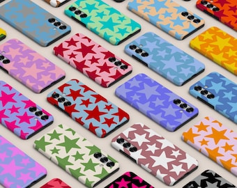 Custom Stars Color Phone Case Minimalist Retro Stars Pattern Phone Cover Fit for Samsung Galaxy S25 Ultra S24 S23 S22 S21 FE A16 A14