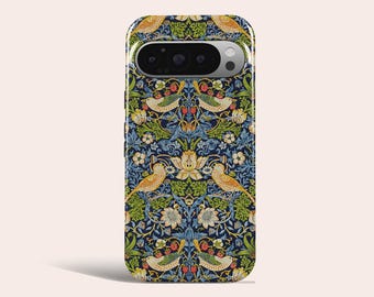 William Morris Phone Case Strawberry Thief Phone Cover Fit for Google Pixel 10 Pro XL 9A 9 Pro XL 8 8A 7A 7 Pro Pixel 6 Pro 6A 3A 2XL