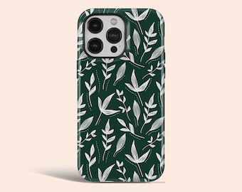 Abstract Leaves Phone Green Leaves Phone Cover Fit for iPhone 15 Pro Max 14 11 Pro 12 13 Mini iPhone X XS Max XR 8 Plus