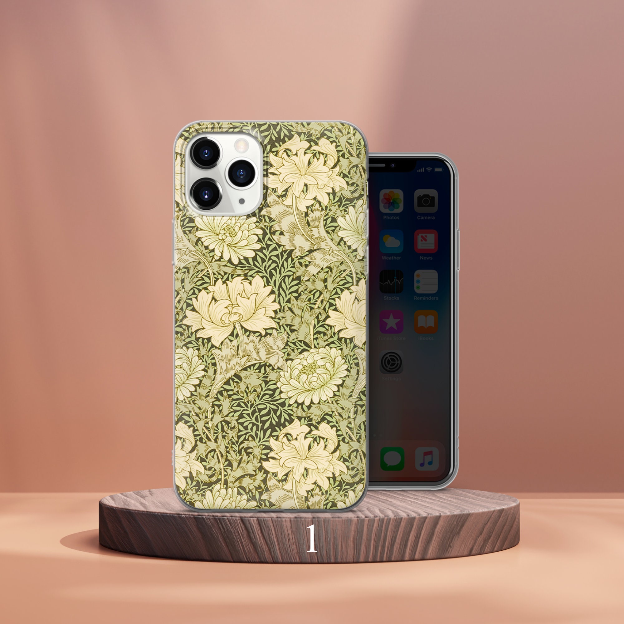 Coque IPhone Personnalisable William Morris - Motif Floral Victorien - Compatible IPhone 11 à 17 - Neuf