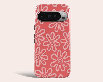 Funda para teléfono con estampado floral retro de los años 70, estilo Y2K, compatible con Google Pixel 10 Pro XL, 9A, 9 Pro XL, 8, 8A, 7A, 7 Pro, Pixel 6 Pro, 6A, 3A y 2XL.