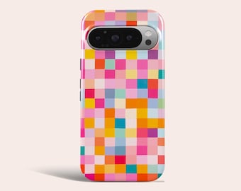 Aesthetic Checkered Phone Case Checkerboard Phone Cover Fit For Google Pixel 10 Pro XL 9A 9 Pro XL 8 8A 7A 7 Pro Pixel 6 Pro 6A 3A 2XL