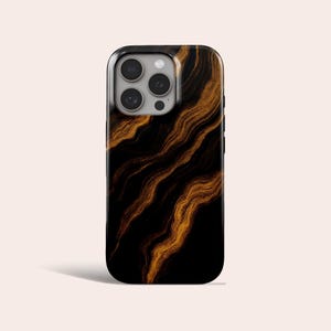 Black Gold Marble Phone Case Abstract Swirl MagSafe Phone Cover Fit for iPhone 17 Pro Max 16 Pro Max 15 14 13 Pro 12 11 Pro XS XR 8 Plus