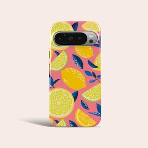 Étui pour téléphone rose limonade Housse de téléphone citron pour Google Pixel 9 Pro XL 8 Pro 7A Pixel 6 Pixel 6 Pro Pixel 5 Pixel 4 Pixel 4a Pixel 3