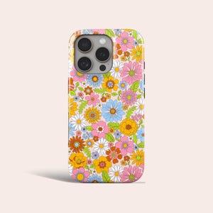 Retro Groovy Phone Case 70s Hippie MagSafe Phone Cover Fit for iPhone 17 Pro Max 16 Pro Max 15 14 13 Pro 12 11 Pro XS 8 Plus