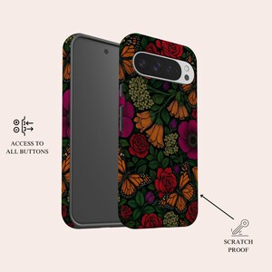 Butterfly Phone Case Aesthetic Floral Phone Cover Fit for Google Pixel 10 Pro XL 9A 9 Pro XL 8 8A 7A 7 Pro Pixel 6 Pro 6A 3A 2XL image 2