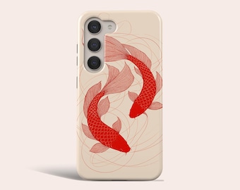 Koi Fish Phone Case Japanese Aesthetic Phone Cover Fit for Samsung Galaxy S24 Ultra S23 Ultra S23 Plus S22 Ultra S20 FE Note 20 Ultra