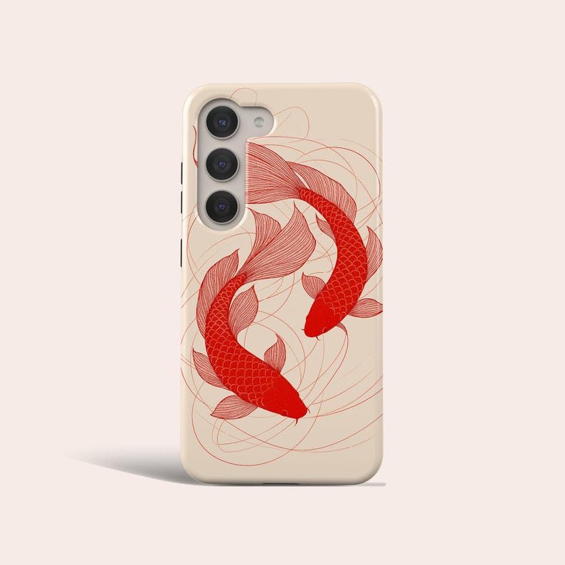 Koi Fish Phone Case Japanese Aesthetic Phone Cover Fit for Samsung Galaxy S24 Ultra S23 Ultra S23 Plus S22 Ultra S20 FE Note 20 Ultra image 1