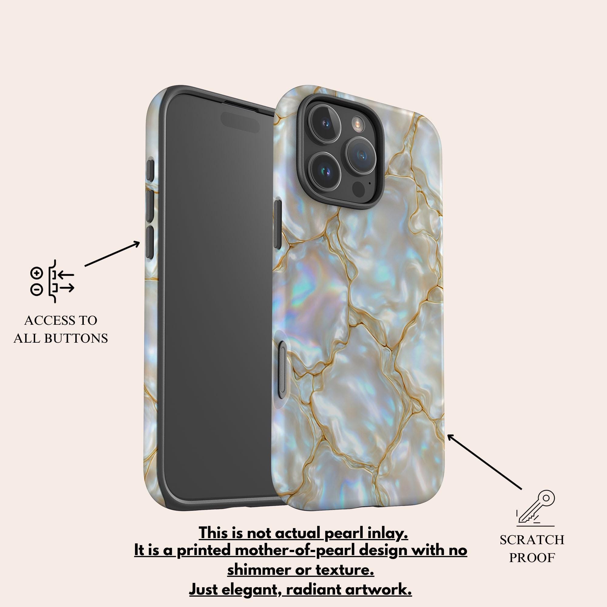 Pearl Print Phone Case Iridescent Mother of Pearl Magsafe Phone