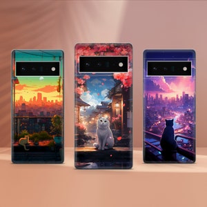 Leuke Kat Telefoon Geval Esthetische Katten Cover Fit voor Google Pixel 9A 9 Pro XL 8A 8 Pro 8 7A 7 Pro 6A 6 Pro 3A 4A 5 OnePlus 10