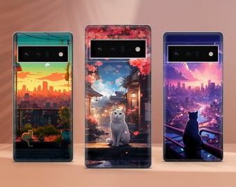 Cute Cat Phone Case Aesthetic Cats Cover Fit for Google Pixel 10 Pro XL 9A 9 Pro 8A 8 Pro 8 7A 7 Pro 6 6A 3A 4XL 5 OnePlus 13 12R