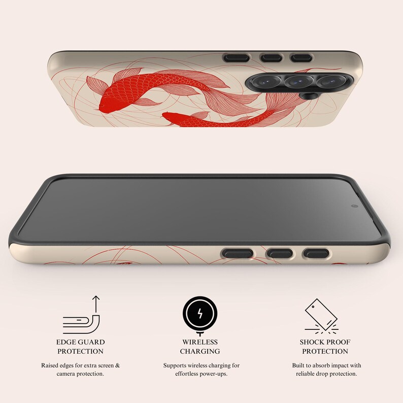 Koi Fish Phone Case Japanese Aesthetic Phone Cover Fit for Samsung Galaxy S24 Ultra S23 Ultra S23 Plus S22 Ultra S20 FE Note 20 Ultra image 6