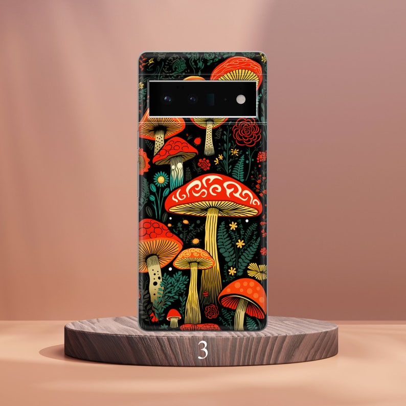 Custodia per telefono Trippy Mushroom Hippie Cover compatibile con Google Pixel 10 Pro XL 9A 9 Pro 8A 8 Pro 8 7A 7 Pro 6 6A 3A 4XL 5 OnePlus 13 12R immagine 4