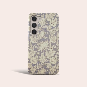 William Morris Phone Case Vintage Beige Floral Phone Cover Fit for Samsung Galaxy S25 S24 S23 Ultra 23 Plus S22 Ultra S20 FE Note 20 Ultra