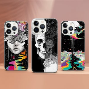 Trippy Abstrakte Kunst Handyhülle Aesthetic Visuals Cover Fit für iPhone 16 Pro Max 15 14 11 12 13 Samsung S25 S24 S23 S22 A14 A54 Huawei P30