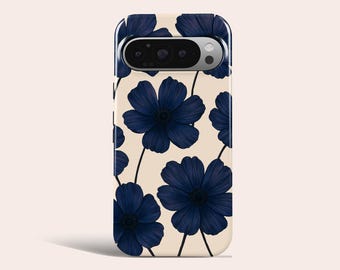 Blue Wildflower Phone Case Floral Phone Cover Fit for Google Pixel 10 Pro XL 9A 9 Pro XL 8 8A 7A 7 Pro Pixel 6 Pro 6A 3A 2XL
