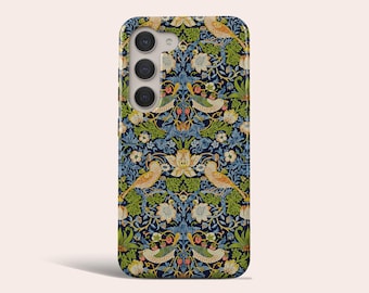 William Morris Phone Case Strawberry Thief Cover Fit for Samsung Galaxy S25 S24 Ultra S23 Plus S22 Ultra S20 FE Note 20 Ultra Note 10