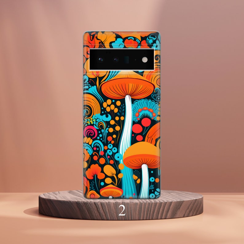 Custodia per telefono Trippy Mushroom Hippie Cover compatibile con Google Pixel 10 Pro XL 9A 9 Pro 8A 8 Pro 8 7A 7 Pro 6 6A 3A 4XL 5 OnePlus 13 12R immagine 3