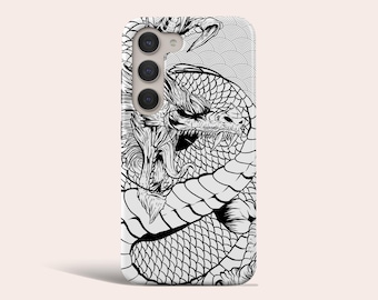 Funda para teléfono con diseño de dragón japonés, estética y compatible con Samsung Galaxy S25, S24 Ultra, S23 Plus, S22 Ultra, S20 FE, Note 20 Ultra y Note 10.