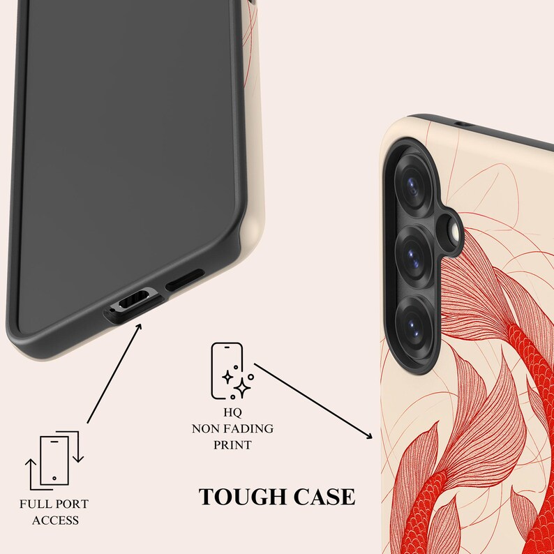 Koi Fish Phone Case Japanese Aesthetic Phone Cover Fit for Samsung Galaxy S24 Ultra S23 Ultra S23 Plus S22 Ultra S20 FE Note 20 Ultra image 5