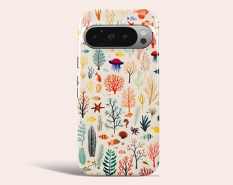 Sea Life Creatures Phone Case Coral Reef Cover Fit for Google Pixel 11 Pro XL 10A 10 Pro 9A 9 Pro XL 8 8A 7A 7 Pro 6 Pro 6A