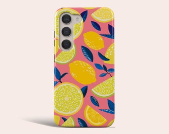 Pink Lemonade Phone Case Lemon Phone Cover Fit for Samsung Galaxy S25 S24 Ultra S24 S23 FE Ultra S23 Plus S22 Ultra S20 FE Note 20 Ultra