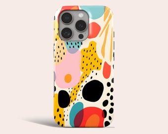 Polka Dots Phone Case Abstract Spots MagSafe Phone Cover Fit for iPhone 17 Pro Max 16 Pro Max 15 14 13 Pro 12 11 Pro XS 8 Plus