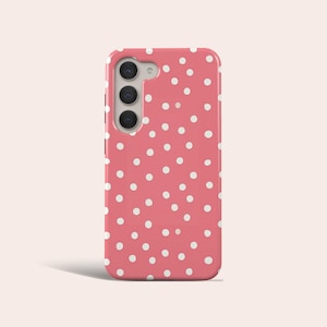 Polka Dots Phone Case Pink Aesthetic Phone Cover Fit for Samsung Galaxy S25 S24 Plus S24 FE S23 Ultra S23 FE S23 S20 FE Note 20